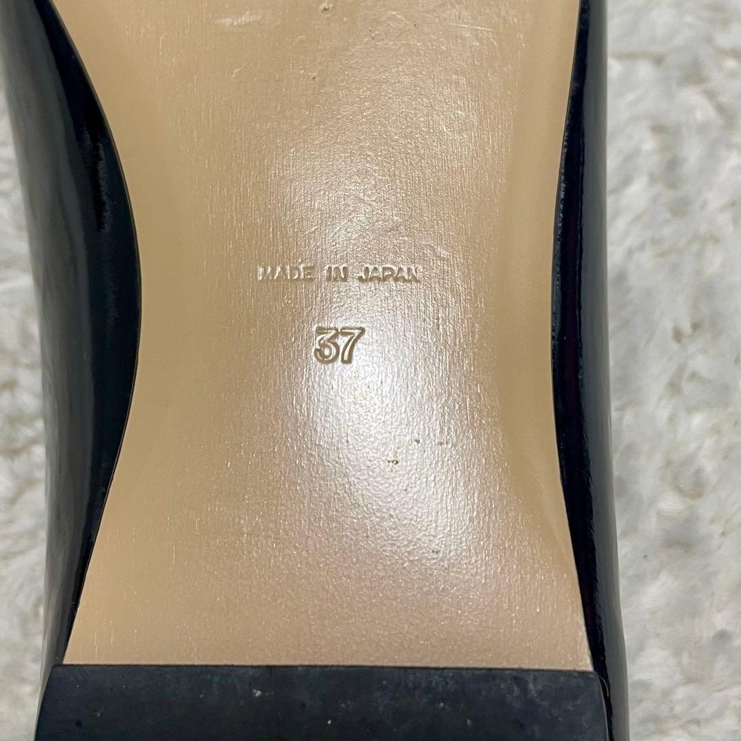 美品 PIPPICHIC ピッピシック スクエアトゥ エナメル フラットシューズ