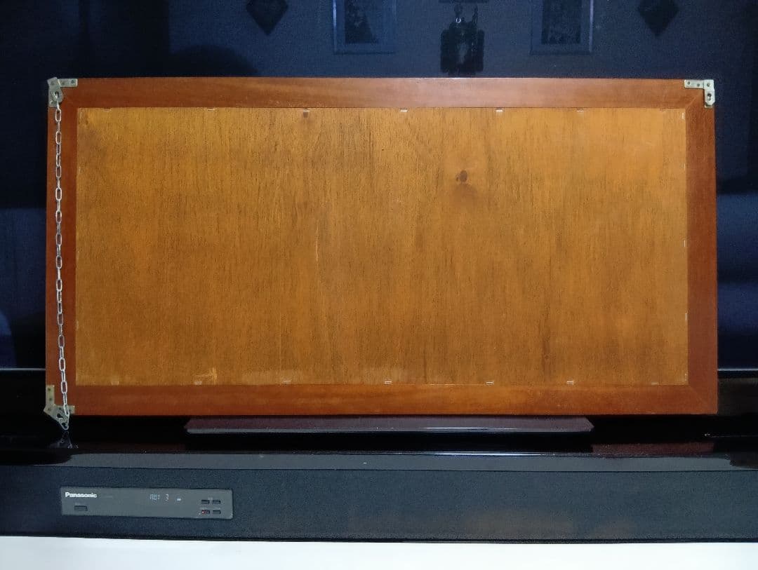 1960's　デンマーク　チーク　無垢材　ブロック　デザイン　ウォール　ミラー