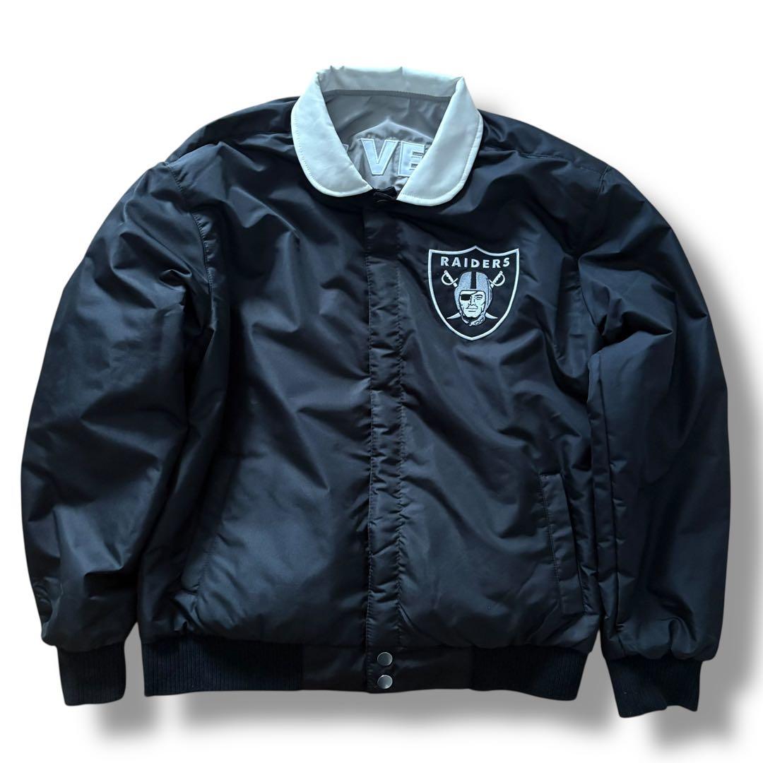 NFL レイダース スタジャン リバーシブル ブラック Lサイズ