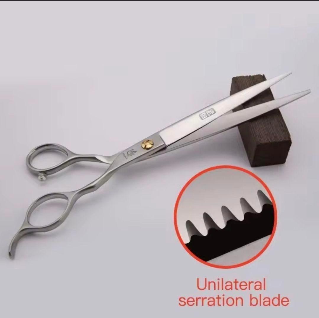 新品★フェニーチェ ストレートシザー★ギザ刄★トリミングシザー★7.5インチ