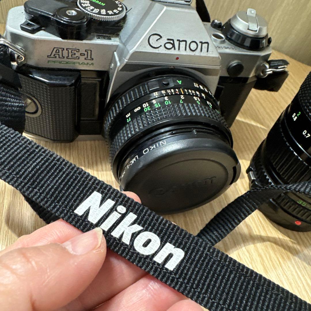 Canon AE-1 フィルムカメラ + Nikonレンズ