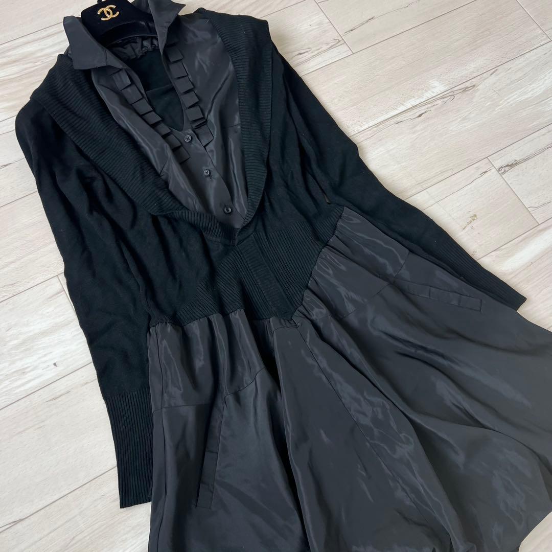 【美品】エイココンドウ　イーセンセーション　切り替え　バルーンワンピース　44