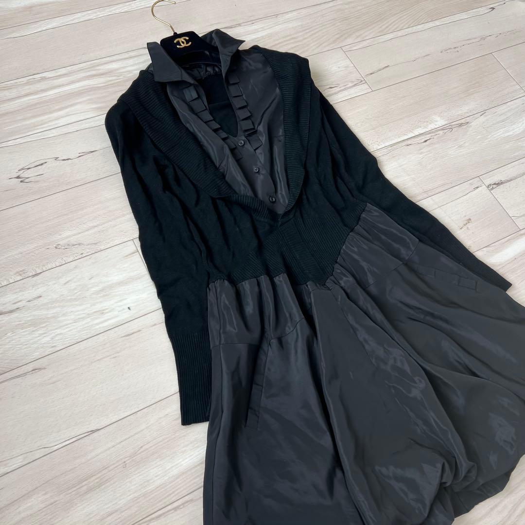 【美品】エイココンドウ　イーセンセーション　切り替え　バルーンワンピース　44