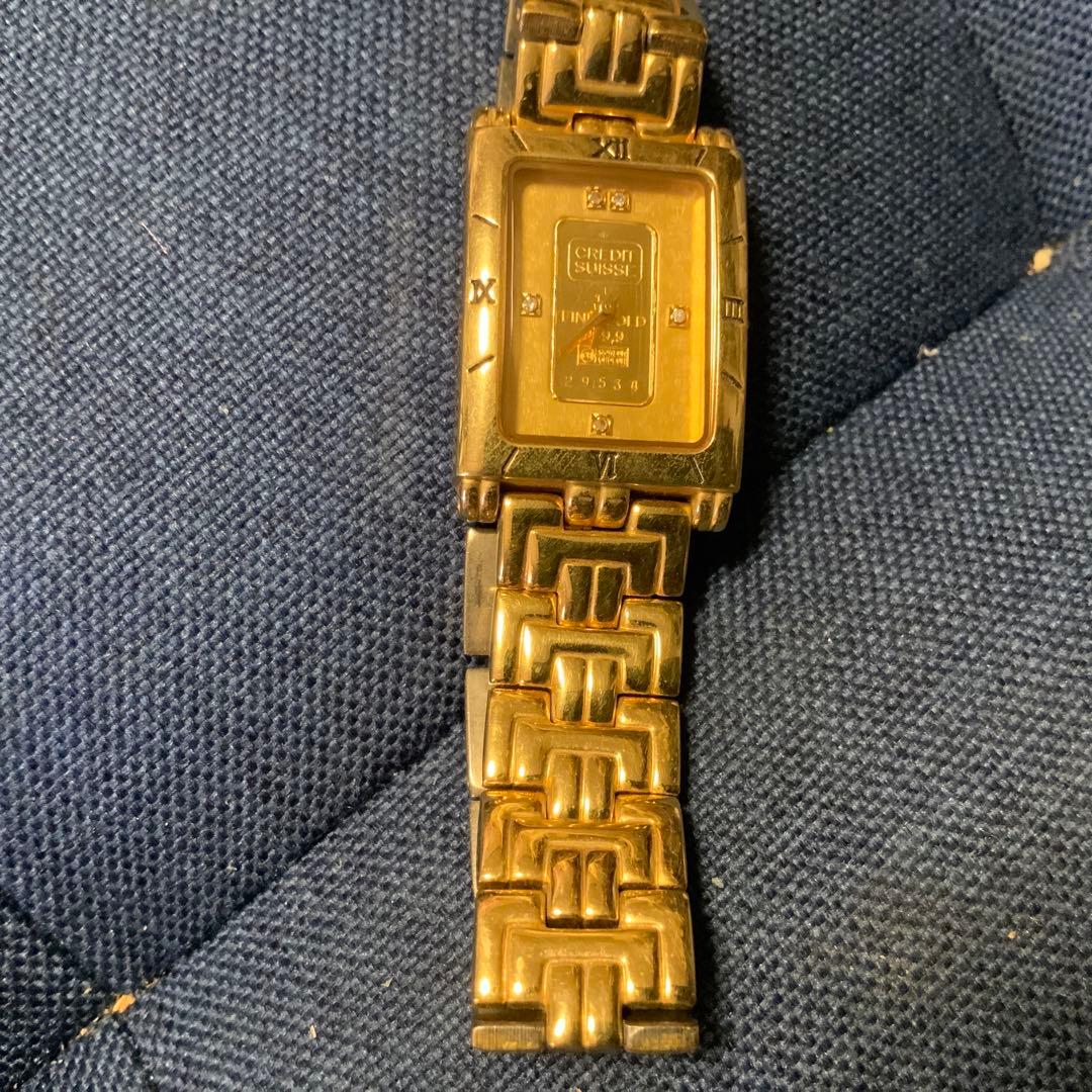 【人気 稼働品 999.9】ELGIN ゴールド 腕時計 ダイヤモンド装飾