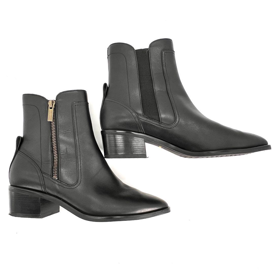 【美品】コールハーン　COLE HAAN GRAND レザーショートブーツ 黒