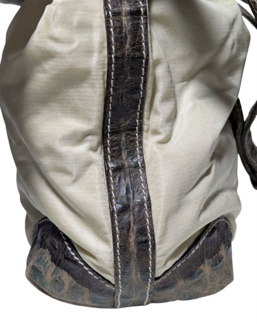 フェンディ FENDI 巾着 バケットバッグ クロコ型押し ヴィンテージ 正規品