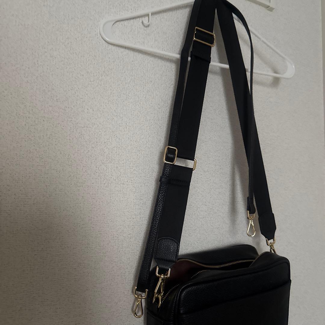 muraブラックショルダーバッグ新品未使用 ストラップ2種類 スキミング防止
