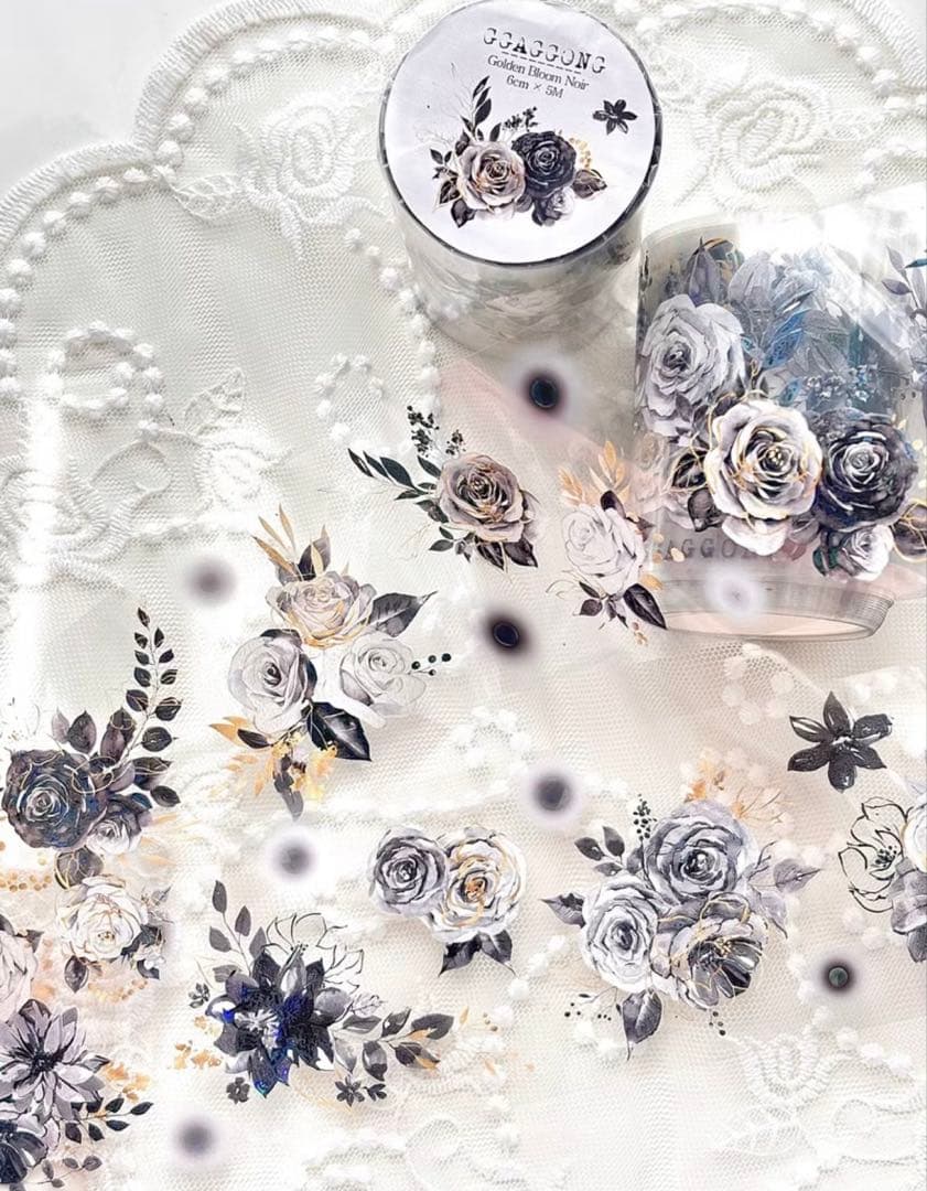 ggaggong マスキングテープ8個セット 花 コラージュ素材 装飾