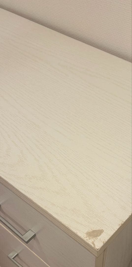 4段チェスト ニトリ 幅80×奥行40×高さ90cm (ホワイトウォッシュ)