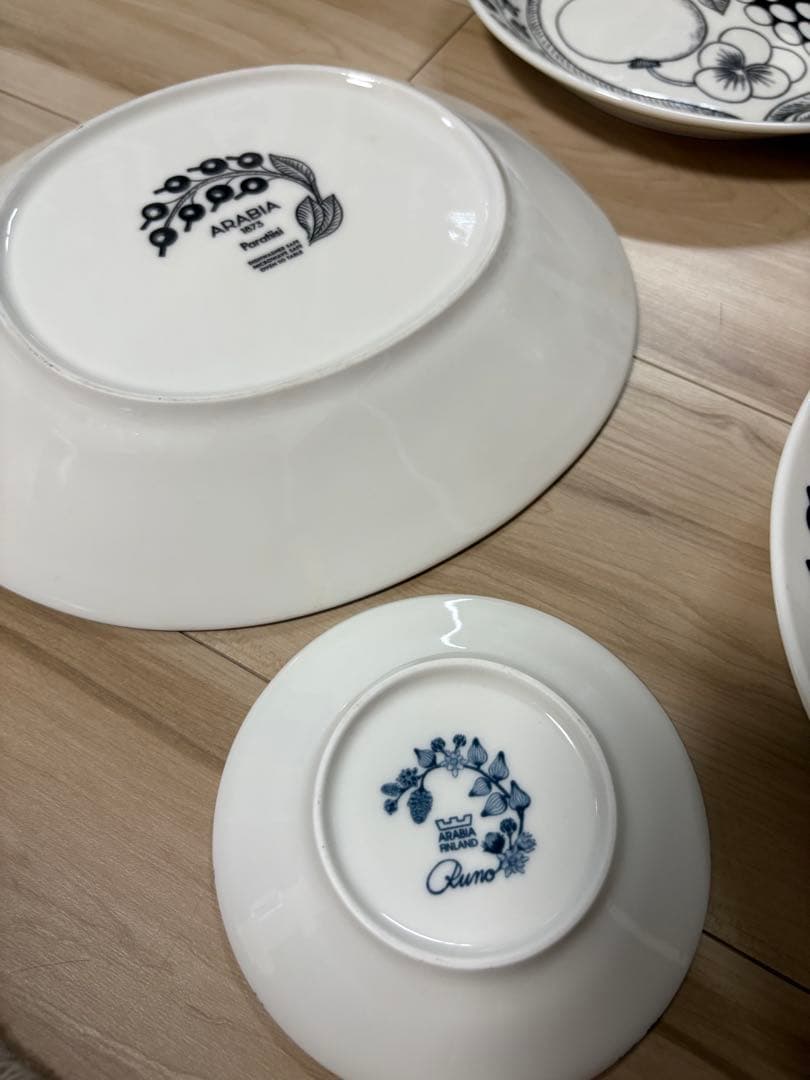 美品★Arabia ブラックパラティッシ★ルノ　サマーレイ　プレートまとめ売り