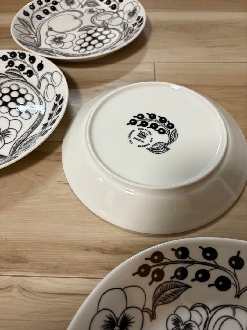 美品★Arabia ブラックパラティッシ★ルノ　サマーレイ　プレートまとめ売り