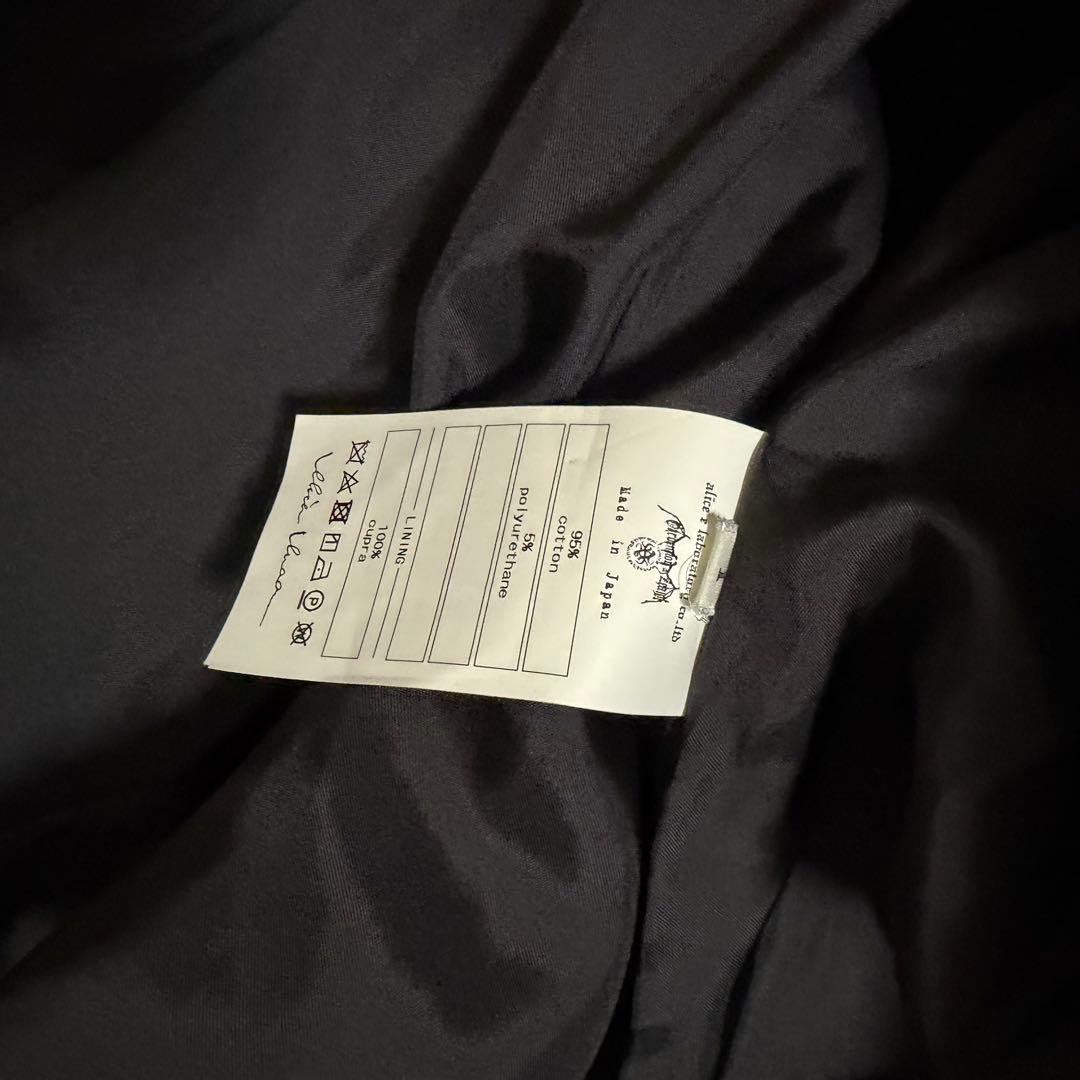 alice auaa 黒 フード付き 別珍 ロング ダッフルコート