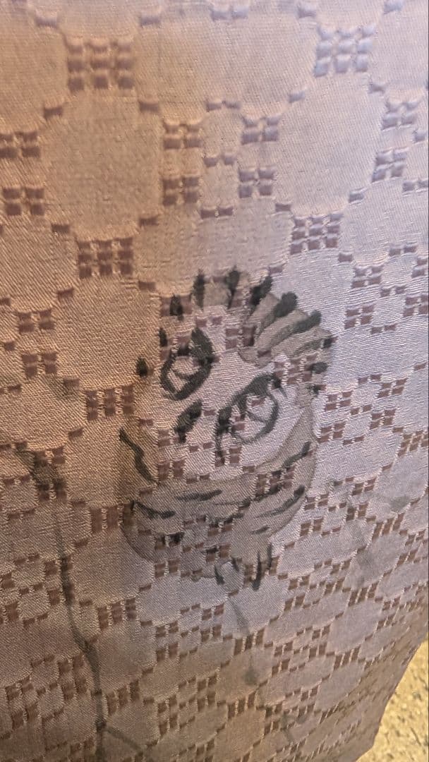 【美品•縁起物】訪問着 木の枝とフクロウ模様