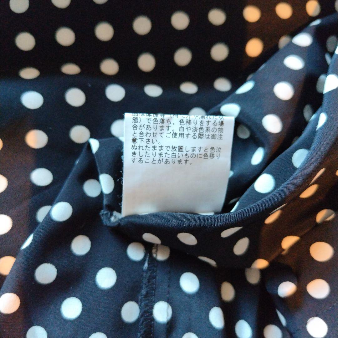 極美品 LOULOU WILLOUGHBY デシンドットフリルボウタイブラウス黒