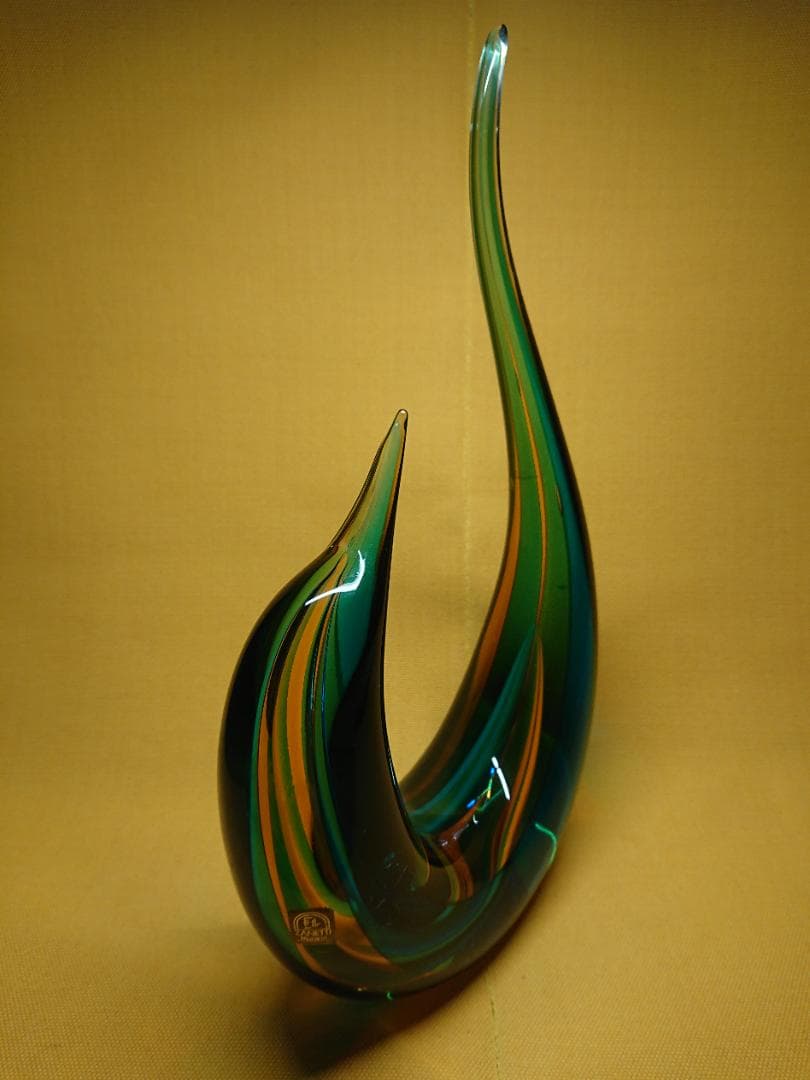 【美品】ムラーノガラス　彫刻　置物　インテリア　工芸品　美術品　A2967
