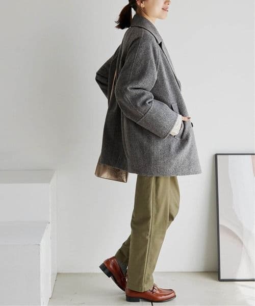 極美品 JOURNALSTANDARDrelume 尾州ウールピーコート グレー