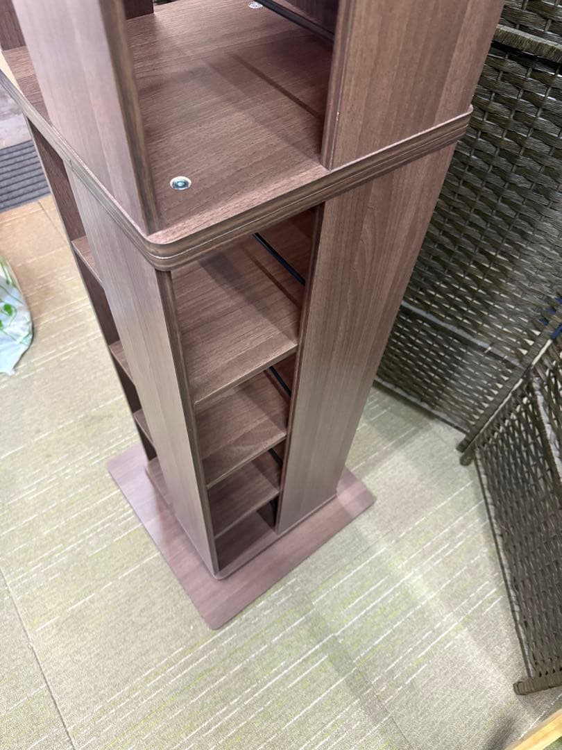 【美品】山善　回転本棚8段　コミックラック　DSRR-8(WL) ウォールナット