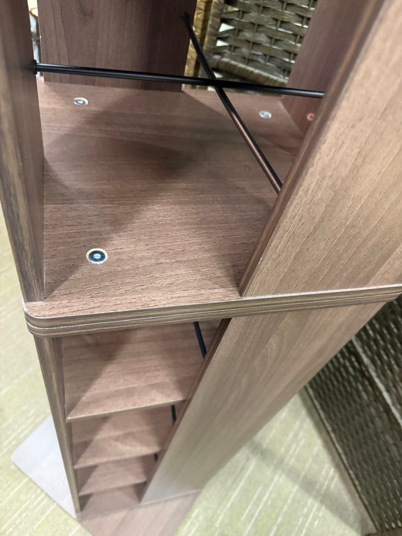 【美品】山善　回転本棚8段　コミックラック　DSRR-8(WL) ウォールナット