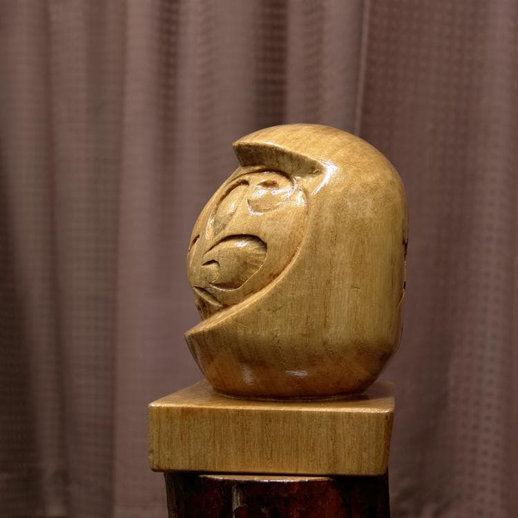 木製置物だるま一刀彫手作りDIY桐材darumaインテリア　手作り　DIY木彫り