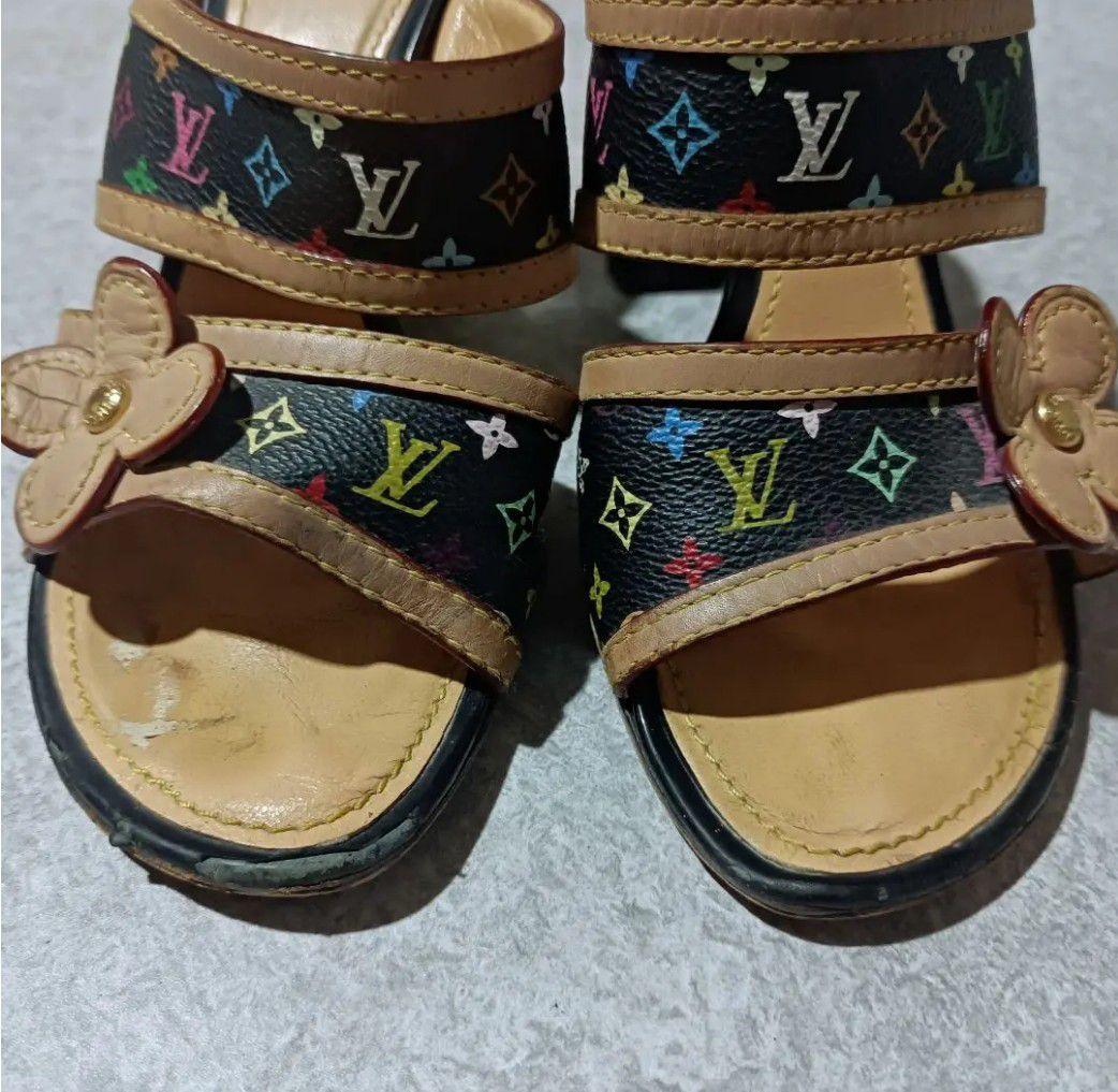 定価約28万 レア【LOUIS VUITTON ヴィトン】マルチカラー サンダル