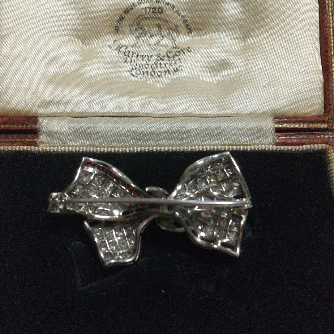 ブローチ♥リボン♥ダイヤ、ルビー♦アンティーク