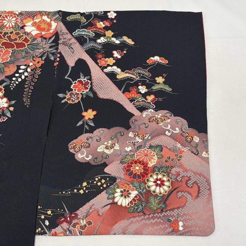 ゆりのはな　訪問着　京友禅ボカシ染め　金彩入り　紋意匠　吉祥模様　正絹　A504