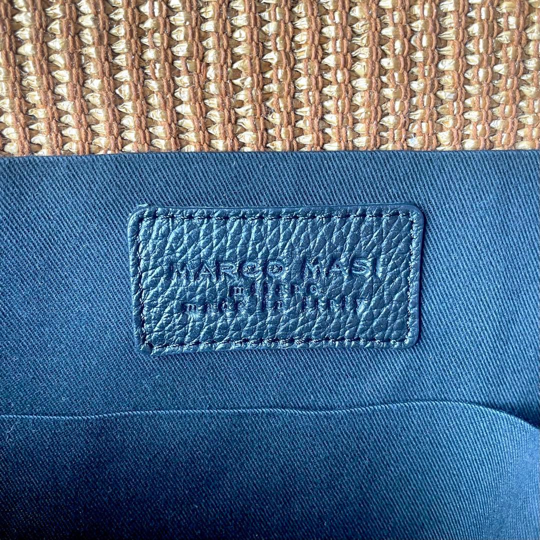 ★美品★ マルコマージ イタリア製 ラフィア レザー かごバッグ トートバッグ