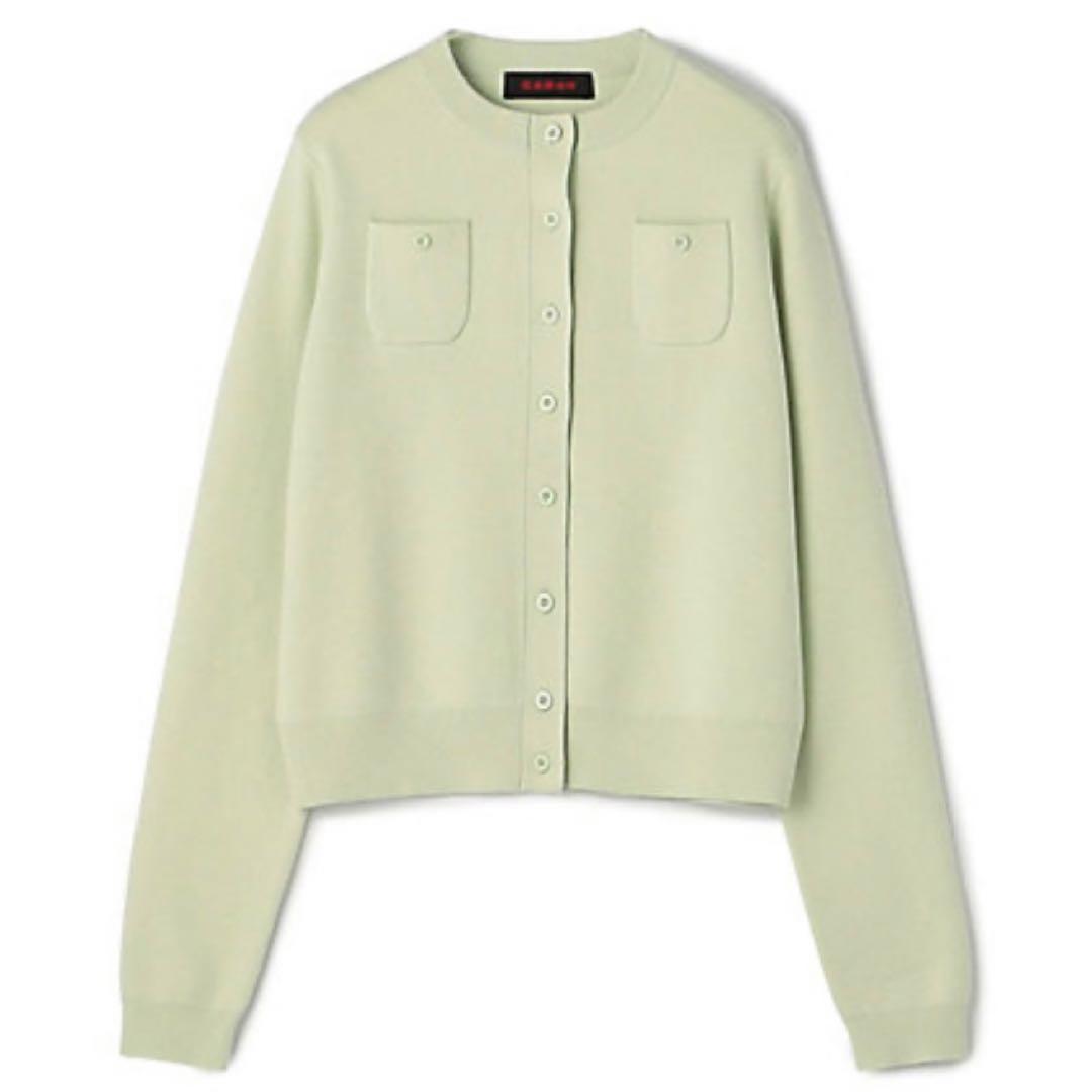 CABaN キャバン コットンカシミヤクルーネックカーディガン ライトグリーン