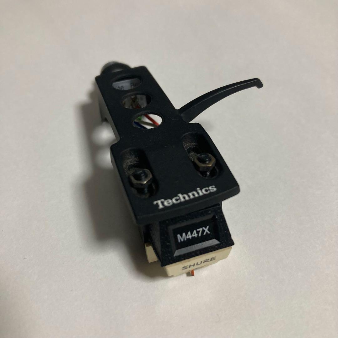 音出し確認済　Technics ヘッドシェル　カートリッジM447X SHURE