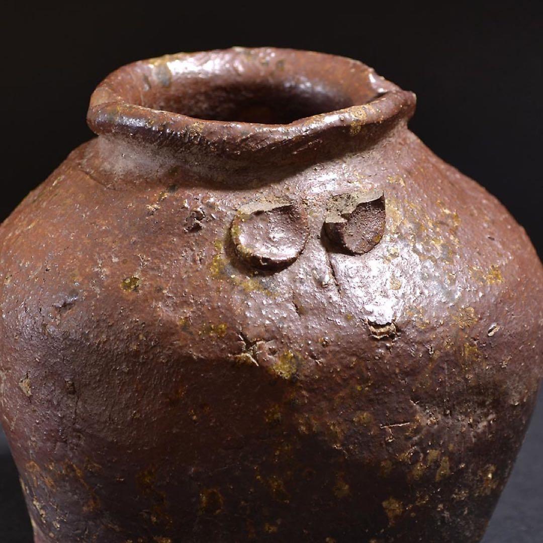 古越前 お歯黒壺 蹲 室町 桃山 花器 茶道 茶道具 茶花 華道 骨董 古美術