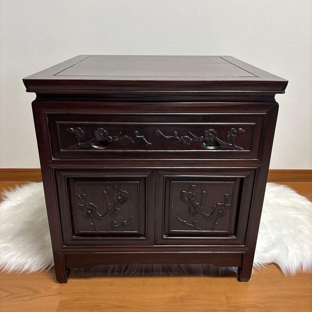 【貴重・豪華】中国美術 唐木 花梨材 花台 コンソールテーブル 中国骨董