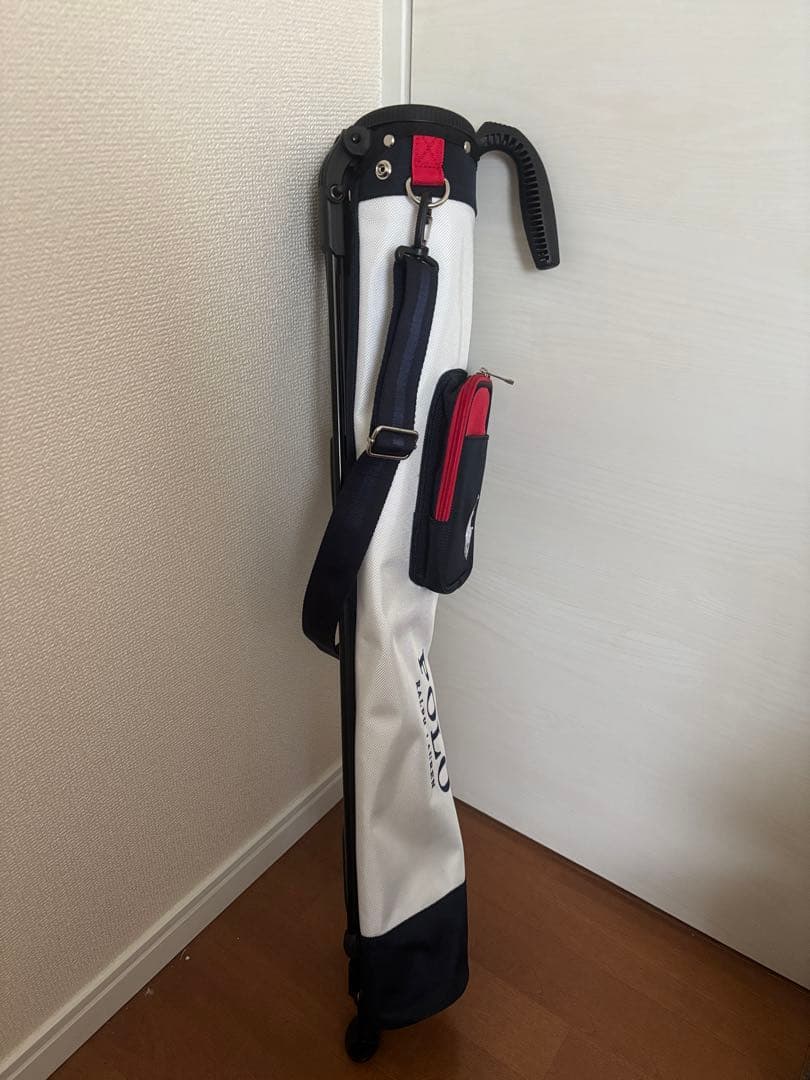 POLO ラルフローレン　キャディバッグ スタンド式　ホワイト/ネイビー/レッド