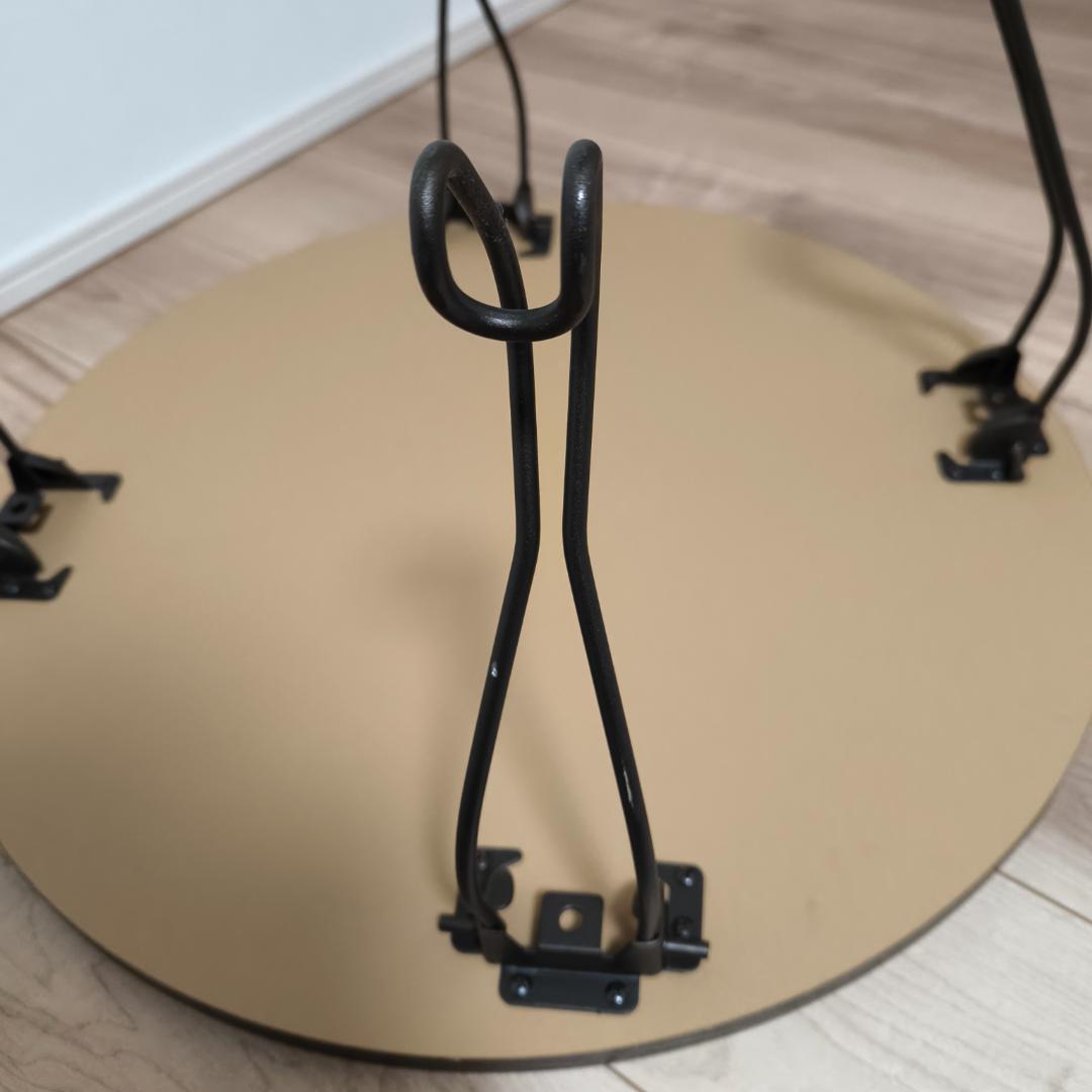 猫足 折りたたみラウンドテーブル ブラウン