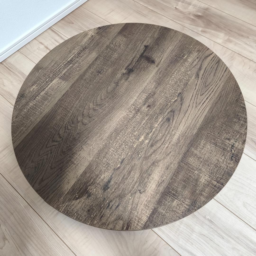 猫足 折りたたみラウンドテーブル ブラウン