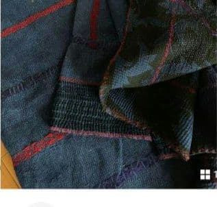 クールで魅力的なインディゴカンタ ヴィンテージカンタキルト21 ラリーキルト