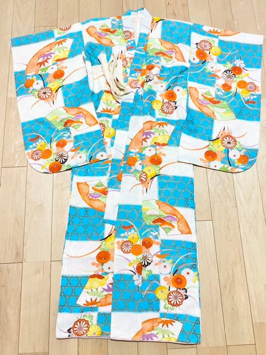 アンティーク　美品水色着物セット