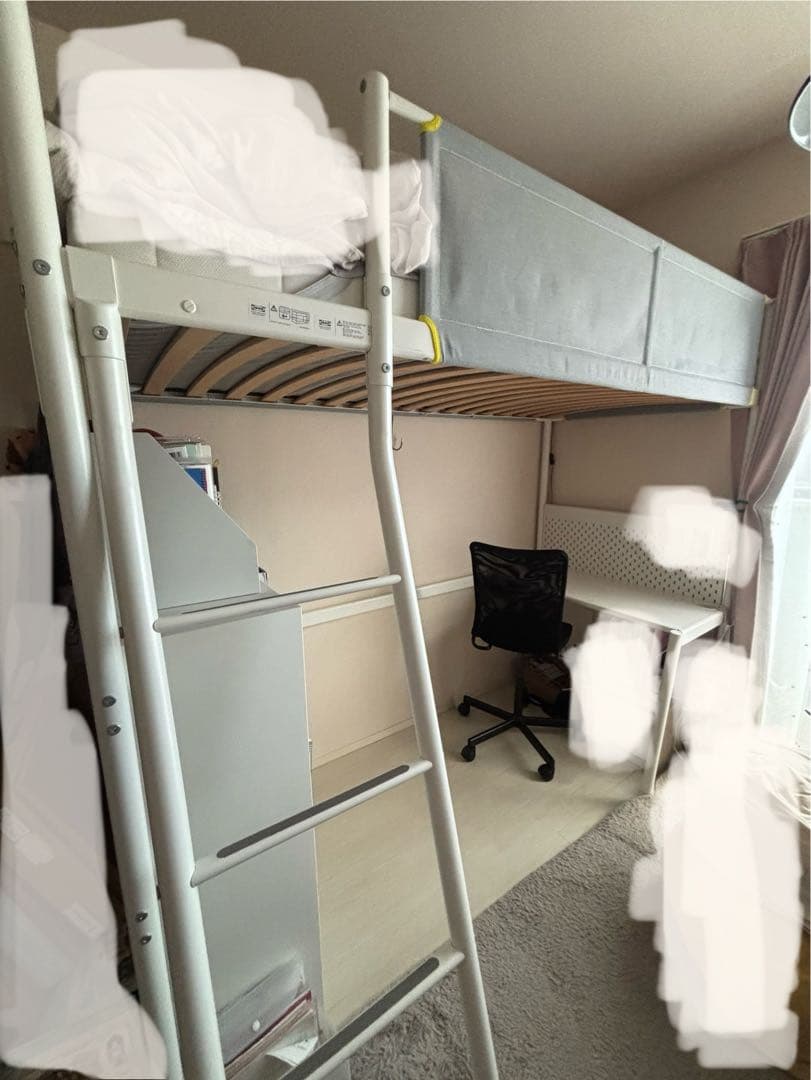 【送料込み】IKEA ロフトベッド・デスク付き　VITVAL