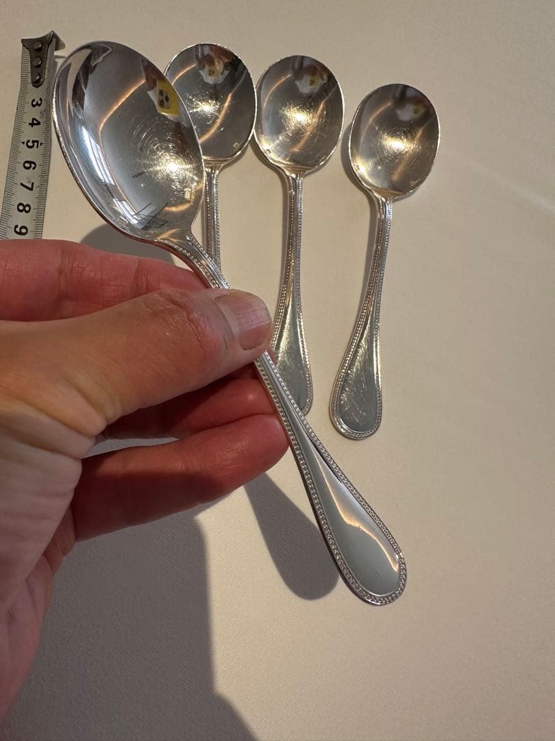 クリストフル製スプーン4本セット パールシリーズ約16センチ
