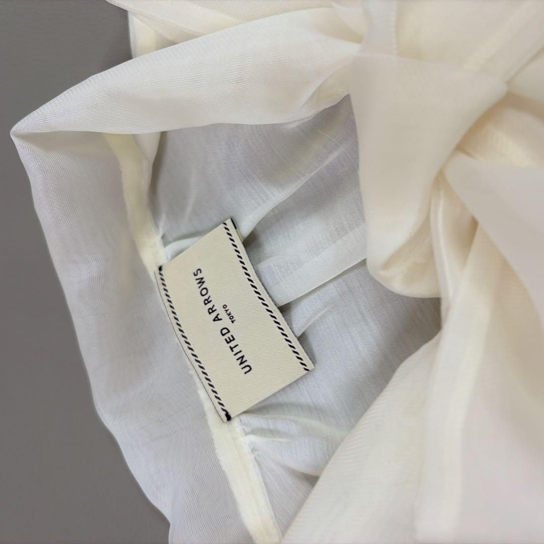 ユナイテッドアローズ ボウタイ シアー ブラウス 生成り　セレモニー　38