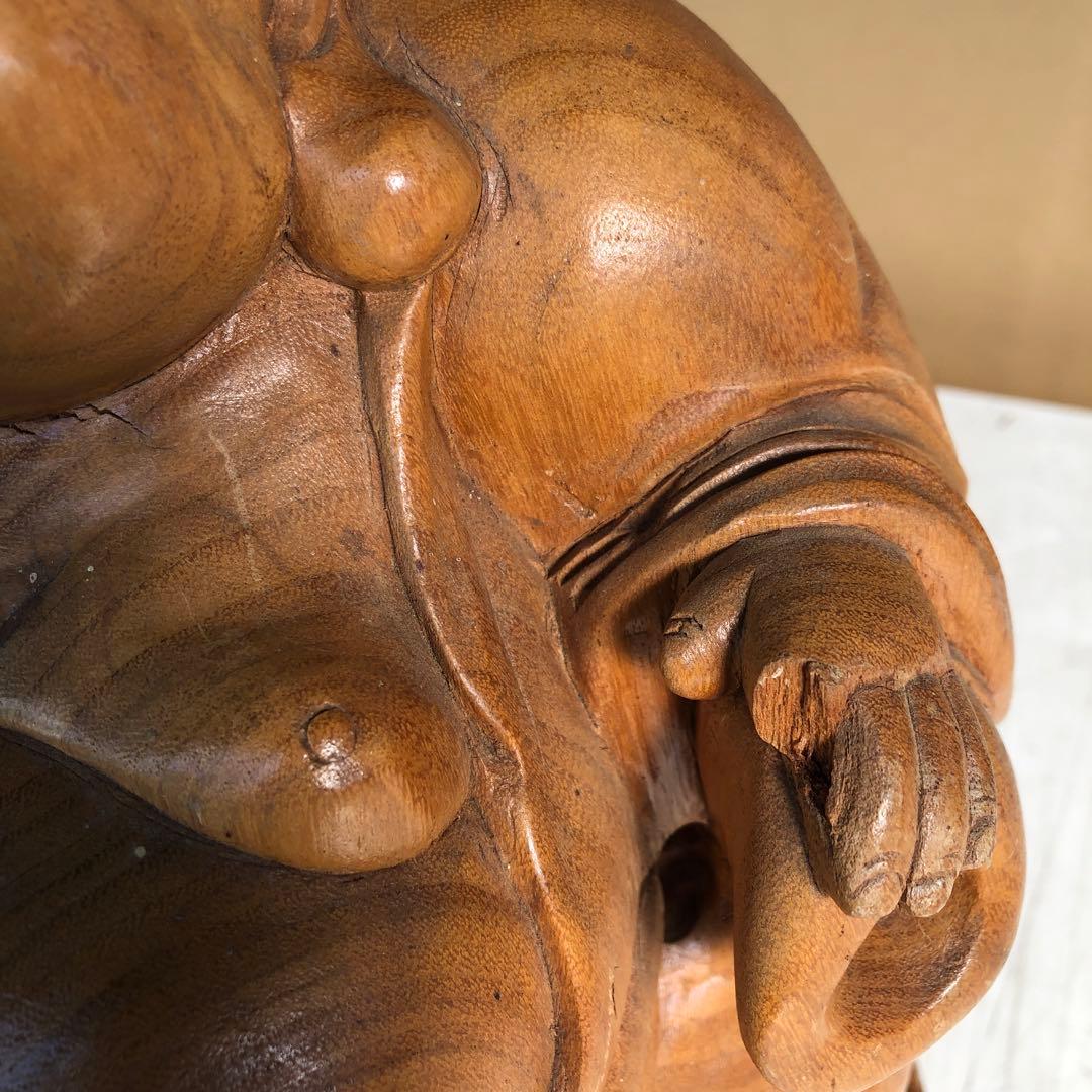 屋久杉？木彫り置き物　大黒様　布袋様？骨董品