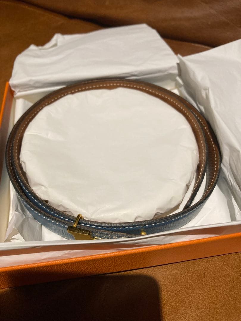 ほぼ新品　エルメス　ベルト　レディース　ブルー　ヴィンテージ　箱付き　付属品