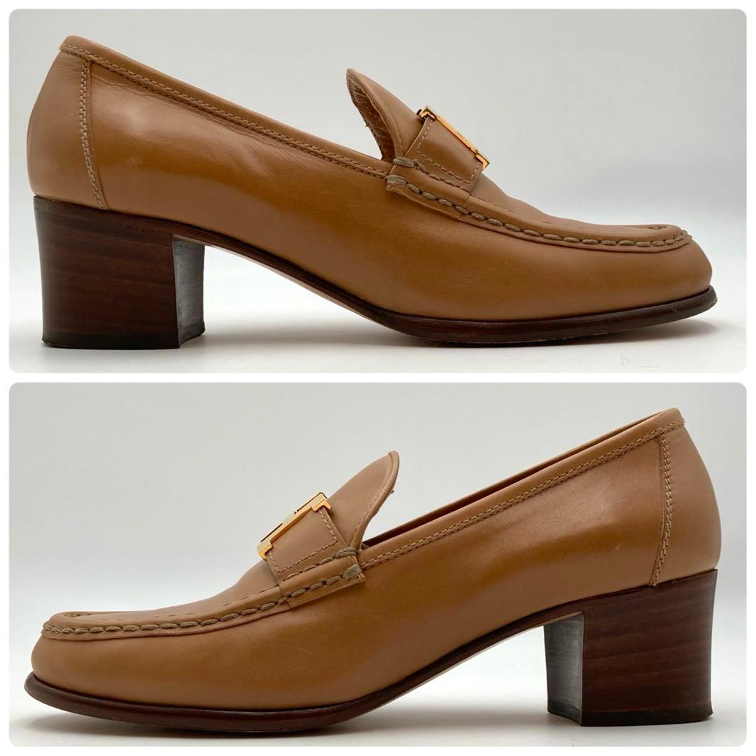 専用品✨ HERMES コンスタンス チャンキーヒールパンプス 革靴 36 茶色