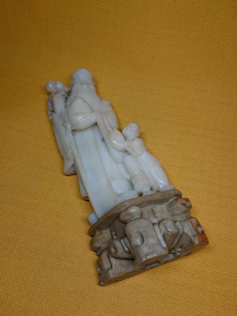 人形　天然石　彫刻　古玩　骨董　置物　インテリア　工芸品　美術品　A3423