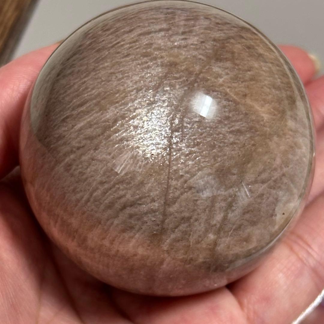 【高品質】【希少】サンムーンストーン シラー スフィア 5.5cm 天然石 台座