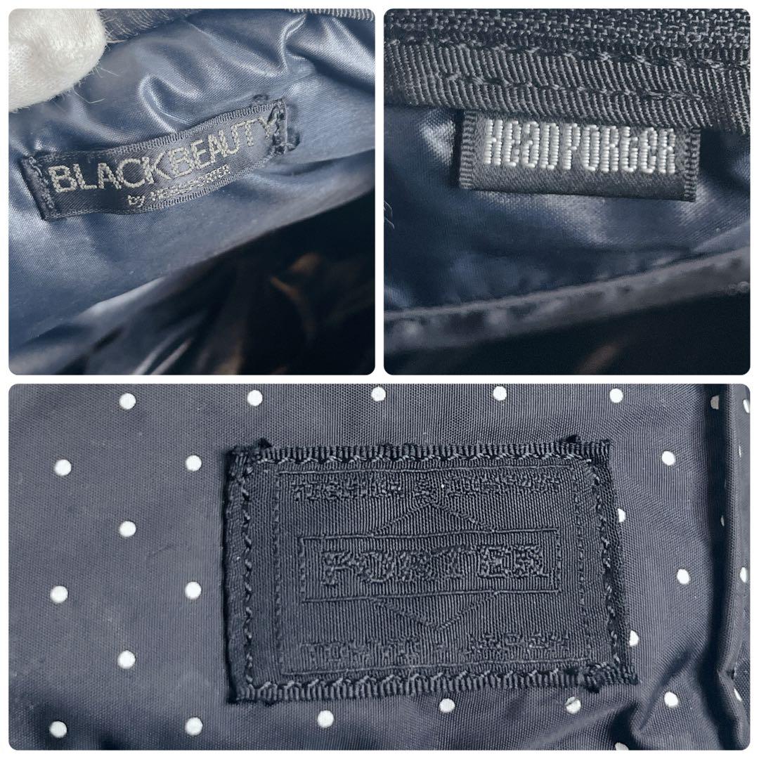HEAD PORTER BLACK BEAUTY ドット ショルダーバッグ 黒