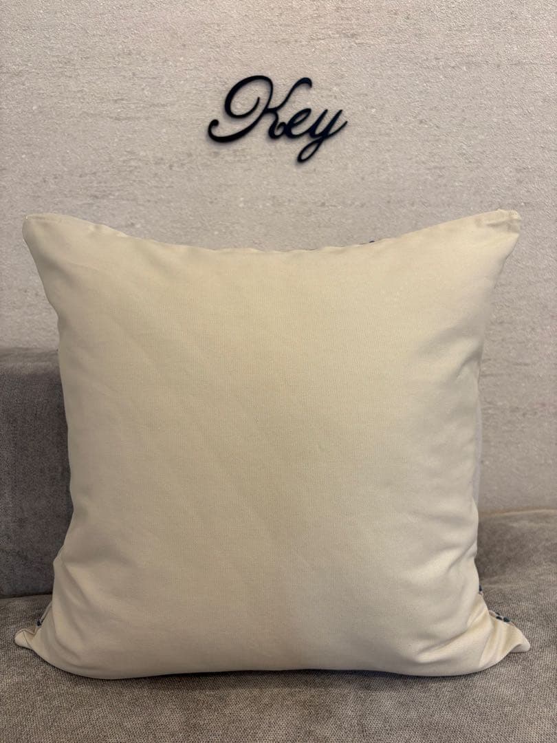 ミナペルホネン　ハンドメイドクッションカバー★タンバリン ベージュxブルーグレー