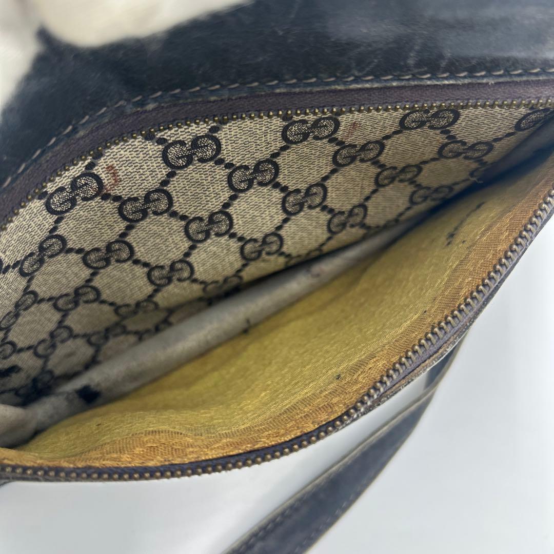 GUCCI GGスプリーム ショルダーバッグ PVC ネイビー オールドグッチ