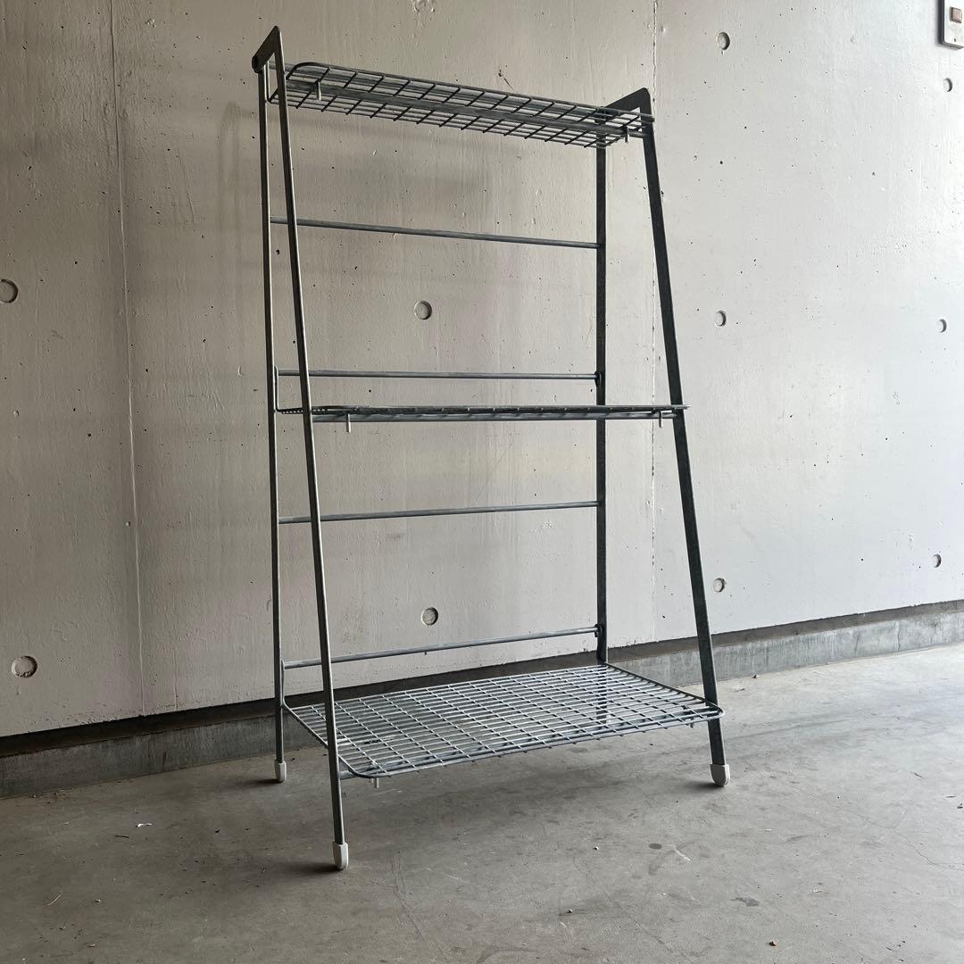 無印★溶融亜鉛ガーデンシェルフ・３段折りたたみ式