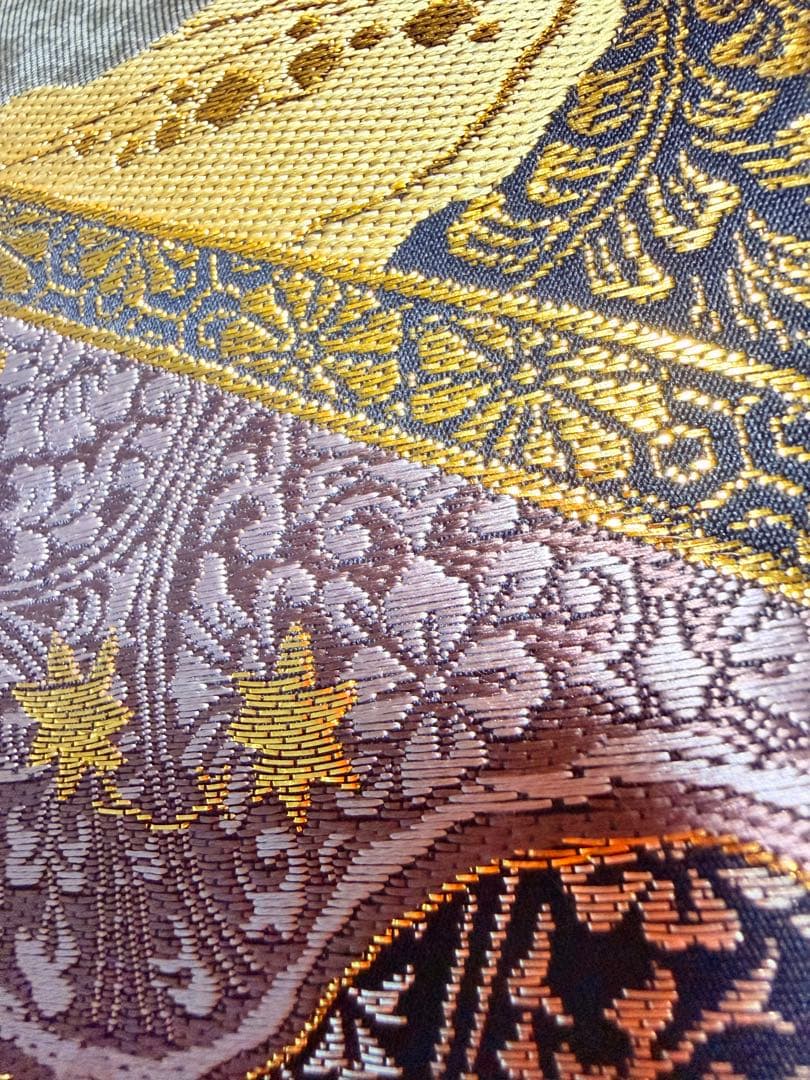 高級 袋帯 正絹 六通柄 ゴールド 金糸使用 フォーマル 訪問着 留袖 色虫