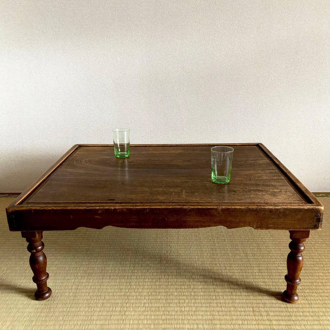 レトロ　木製　テーブル　机　ちゃぶ台　昭和　大正　天然生活　インテリア　カフェ